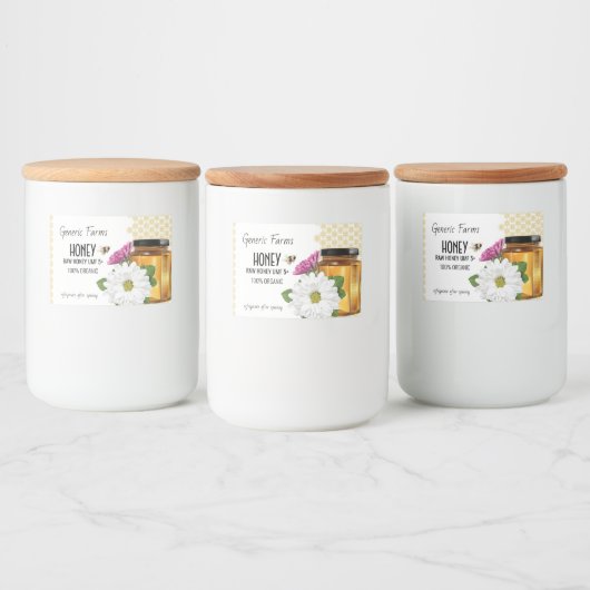 Honeybee Honey Jar Voedselcontainer Etiket (Flessen)