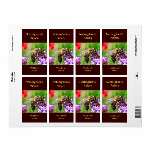 Honeybee Honey Label (Full Sheet)