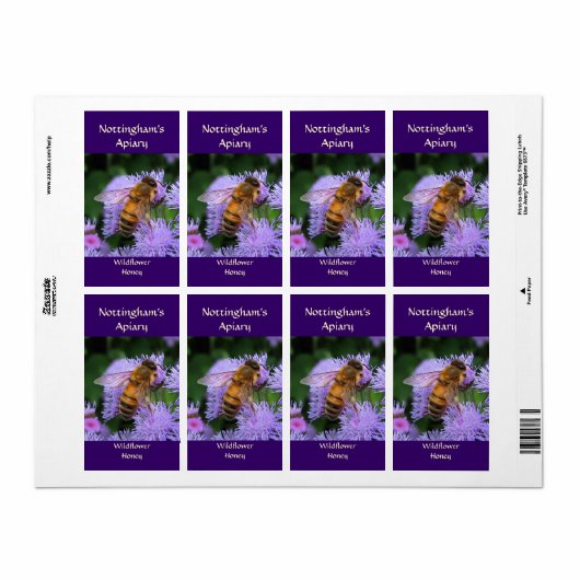Honeybee Honey Label (Full Sheet)