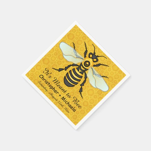 Honeybee Honeycomb Bee Wedding Theme Aangepast Servetten (Hoek)
