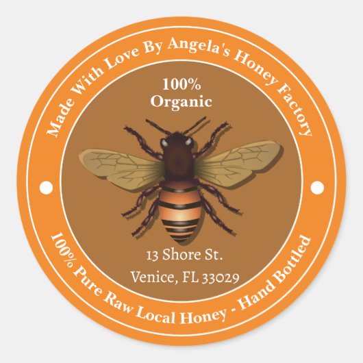 Honeybee Honeycomb Bijenapier Zakelijke labels (Voorkant)
