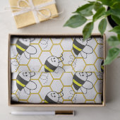 Honeybee Honeycomb Black Yellow White Pattern Tissuepapier (Geschenk)