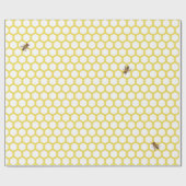 Honeybee Honeycomb Design Wrapping paper met bijen Cadeaupapier (Vlak)