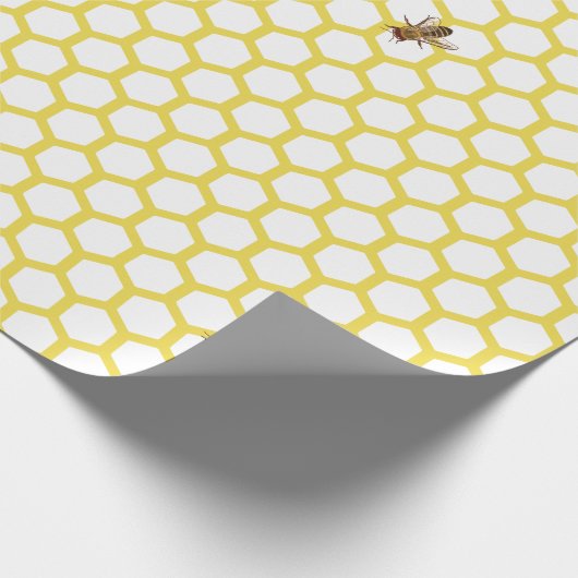 Honeybee Honeycomb Design Wrapping paper met bijen Cadeaupapier (Hoek)