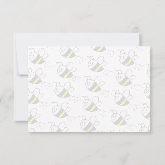 Honeybee Honeycomb Drawing Custom Lined Monogram Notitiekaartje (Achterkant)