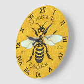 Honeybee Honeycomb Franse bijenfamilie Elegant Grote Klok (Hoek)