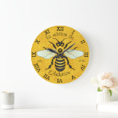Honeybee Honeycomb Franse bijenfamilie Elegant Grote Klok (Huis)