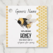 Honeybee Honeycomb Honey Bedankjes Labels (Voorkant)