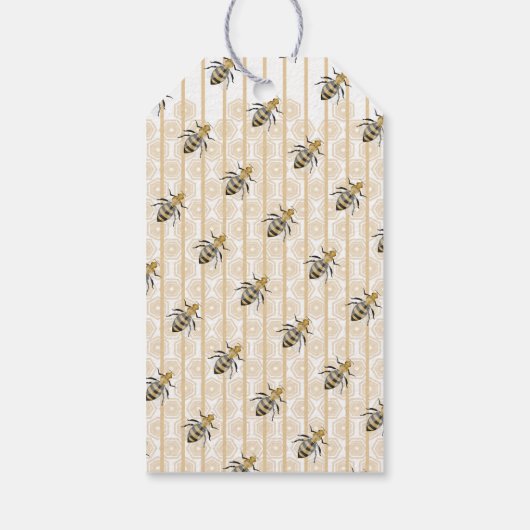 Honeybee Honeycomb Honey Jar Cadeaulabel (Achterkant)