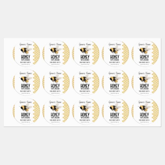 Honeybee Honeycomb Honey Labels (Vel)
