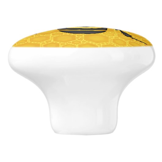 Honeybee Honeycomb Large Bee Apiary Keramische Knop (Zijkant)