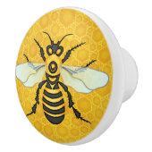 Honeybee Honeycomb Large Bee Apiary Keramische Knop (Rechts)