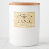 Honeybee Honeycomb Pure Local Honey Yellow Voedselcontainer Etiket (Voorkant)