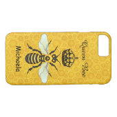 Honeybee Honeycomb Queen Bee Crown Naam Case-Mate iPhone Case (Achterkant (Horizontaal))