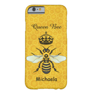 Honeybee Honeycomb Queen Bee Crown Naam Barely There iPhone 6 Hoesje