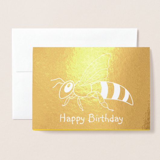 Honeybee Inverted Foil Birthday Card Folie Kaarten (Voorkant met envelop)
