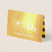 Honeybee Inverted Foil Birthday Card Folie Kaarten (Voorkant)