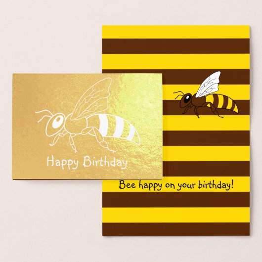 Honeybee Inverted Foil Birthday Card Folie Kaarten (Display)