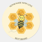Honeybee Jar Label & Honeycomb Homemade (Voorkant)