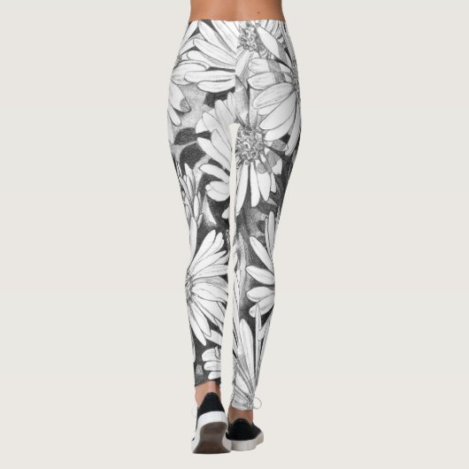 Honeybee Leggings Flower Art Stretchy Pants (Achterkant)