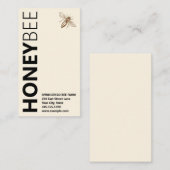 HONEYBee Logo Verticale Typografie Ivory White Visitekaartje (Voorkant / Achterkant)