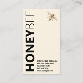 HONEYBee Logo Verticale Typografie Ivory White Visitekaartje