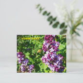 Honeybee Loves Lilacs Briefkaart (Staand voorkant)