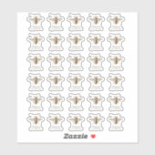  Honeybee met adres in Parijs Sticker (Vel)