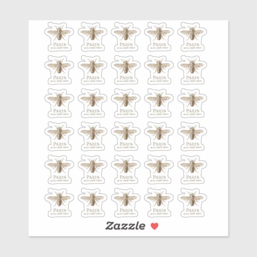 Honeybee met adres in Parijs Sticker (Vel)