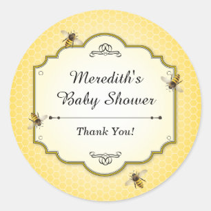 Honeybee moeder bij bijen Baby shower Bedankt Ronde Sticker
