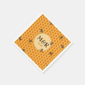 Honeybee Monogram Initialen Gold Wedding Servet (Hoek)