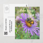 Honeybee op Asters Quick "Hi" Briefkaart (Voorkant / Achterkant)