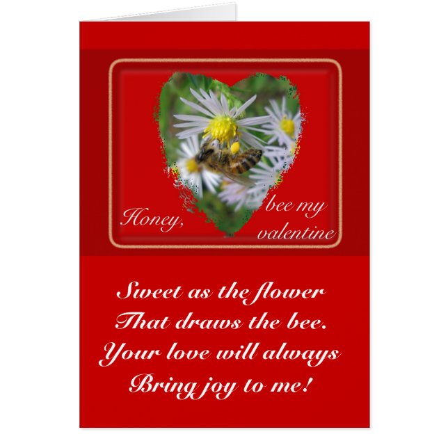 Honeybee op de Asters Valentijn (Voorkant)