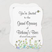 Honeybee Open House Custom Invitation Kamille Kaart (Voorkant / Achterkant)