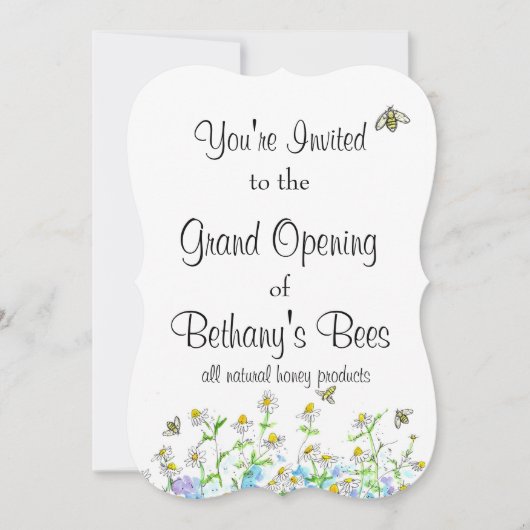 Honeybee Open House Custom Invitation Kamille Kaart (Voorkant)