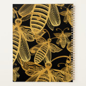Honeybee Pattern Elegant Gold Black Planner (Achterkant)