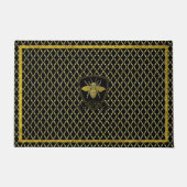 Honeybee Quatrefoil Jouw tekst Deurmat (Voorkant)