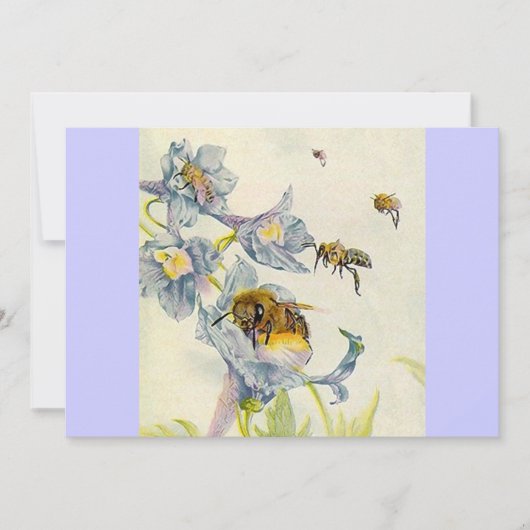 Honeybee & Wildflower Lila bedrijfsmededeling Kaart (Voorkant)