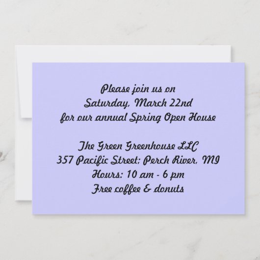 Honeybee & Wildflower Lila bedrijfsmededeling Kaart (Achterkant)