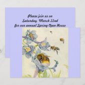 Honeybee & Wildflower Lila bedrijfsmededeling Kaart (Voorkant / Achterkant)