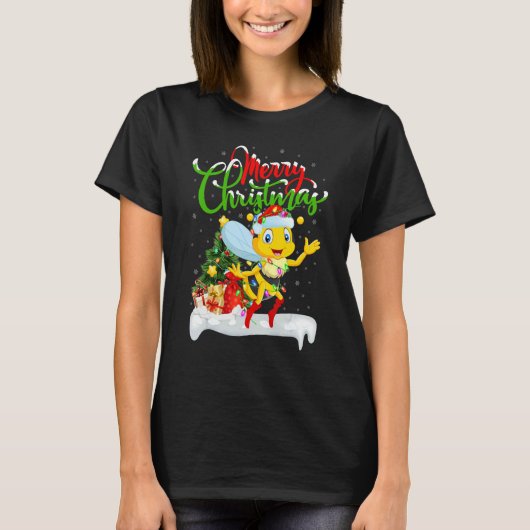 Honeybee Xmas Decorations Santa Honeybee Christm T-shirt (Voorkant)