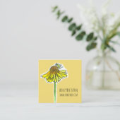 Honeybee Yellow Wildflower Zeap kaarsen Honeycomb Vierkante Visitekaartje (Staand voorkant)