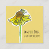 Honeybee Yellow Wildflower Zeap kaarsen Honeycomb Vierkante Visitekaartje (Voorkant)