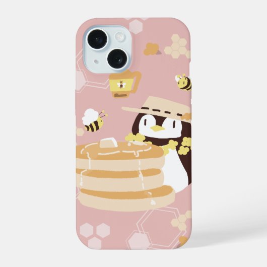 Honeybees and Penguins iPhone 15 Case (Achterkant)