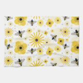 Honeybees Flowers & Polka Dots Kitchen Towel Theedoek (Horizontaal)