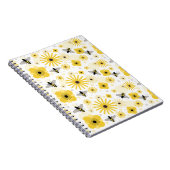 Honeybees Flowers & Polka Dots Notebook Notitieboek (Rechterzijde)
