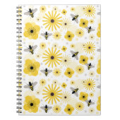 Honeybees Flowers & Polka Dots Notebook Notitieboek (Voorkant)