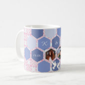 Honeycomb Abstract patroon | Paar foto en tekst Koffiemok (Voorkant links)