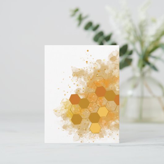 Honeycomb Alcohol Ink Briefkaart (Staand voorkant)