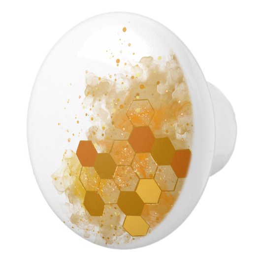 Honeycomb Alcohol Ink Keramische Knop (Rechts)